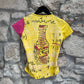 Vintage Custo Barcelona Short Sleeve Top Pink Yellow S