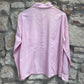 Vintage Pink Long Sleeve Top Blouse 80s XL