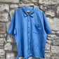 Vintage Original Hawaii Silk Short Sleeve Shirt Blue XL