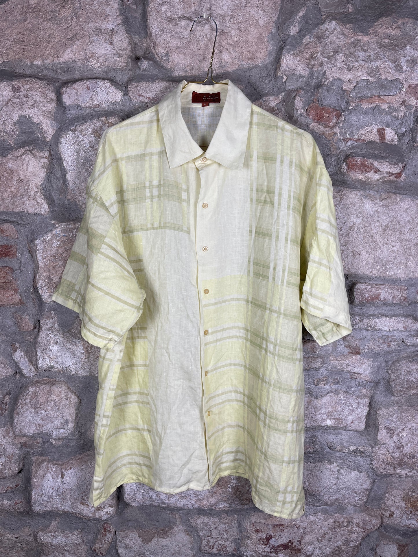 Vintage Linen Short Sleeve Shirt Prestige XL