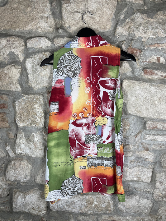 Vintage Sleeveless Top Multicolor XL