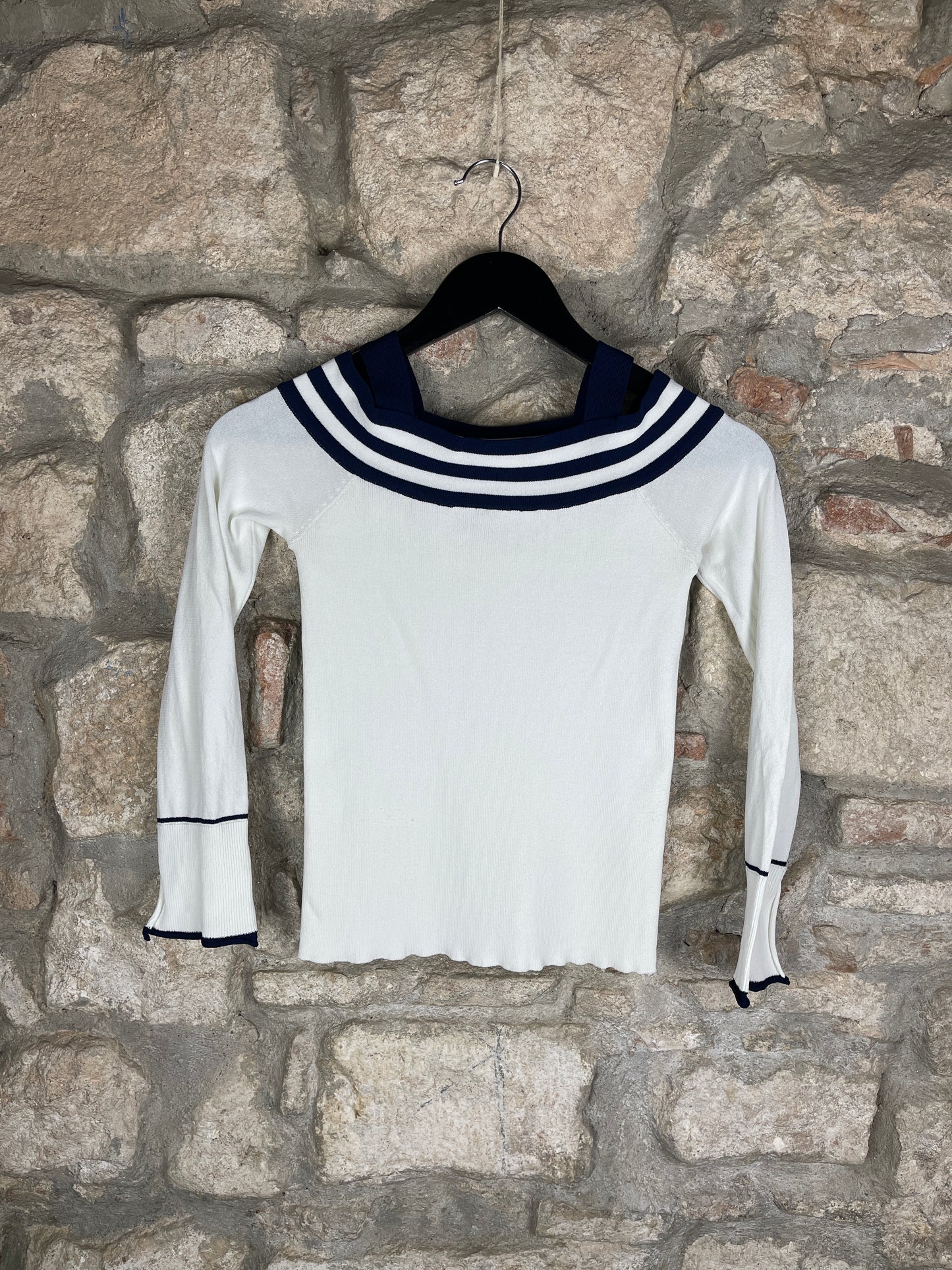 Guess Long Sleeve Top White Blue S