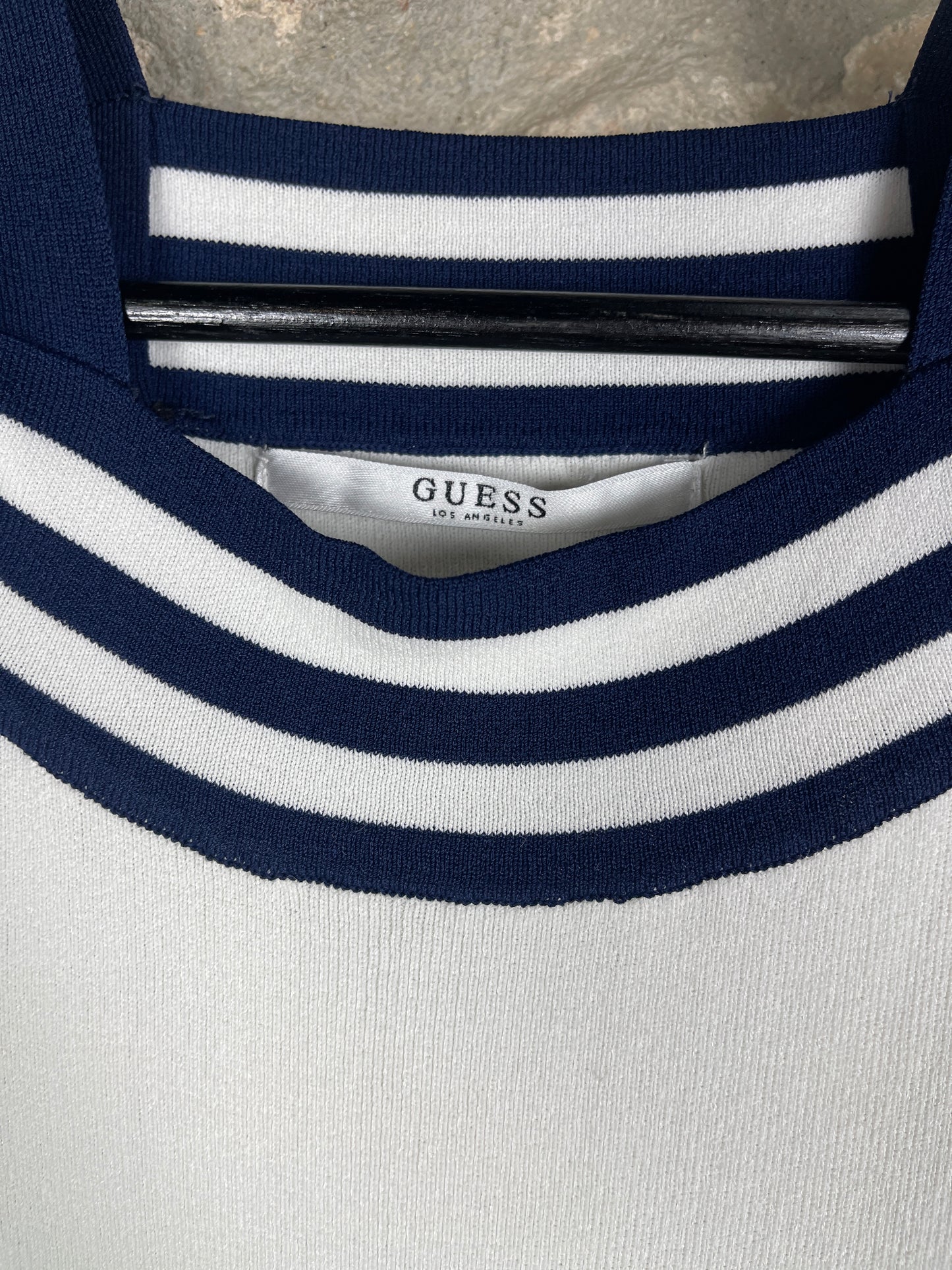 Guess Long Sleeve Top White Blue S