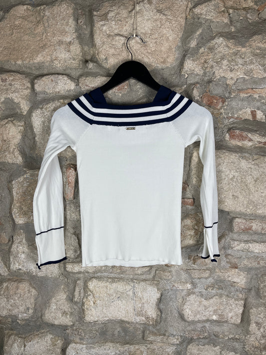 Guess Long Sleeve Top White Blue S