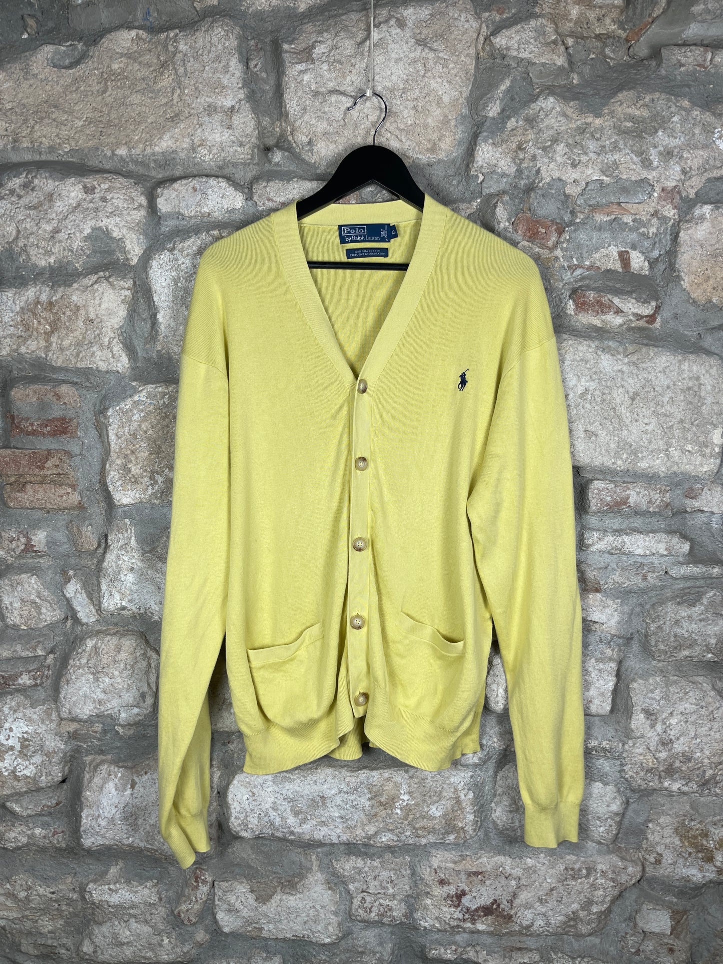 Vintage Polo Ralph Lauren Cardigan Yellow XL