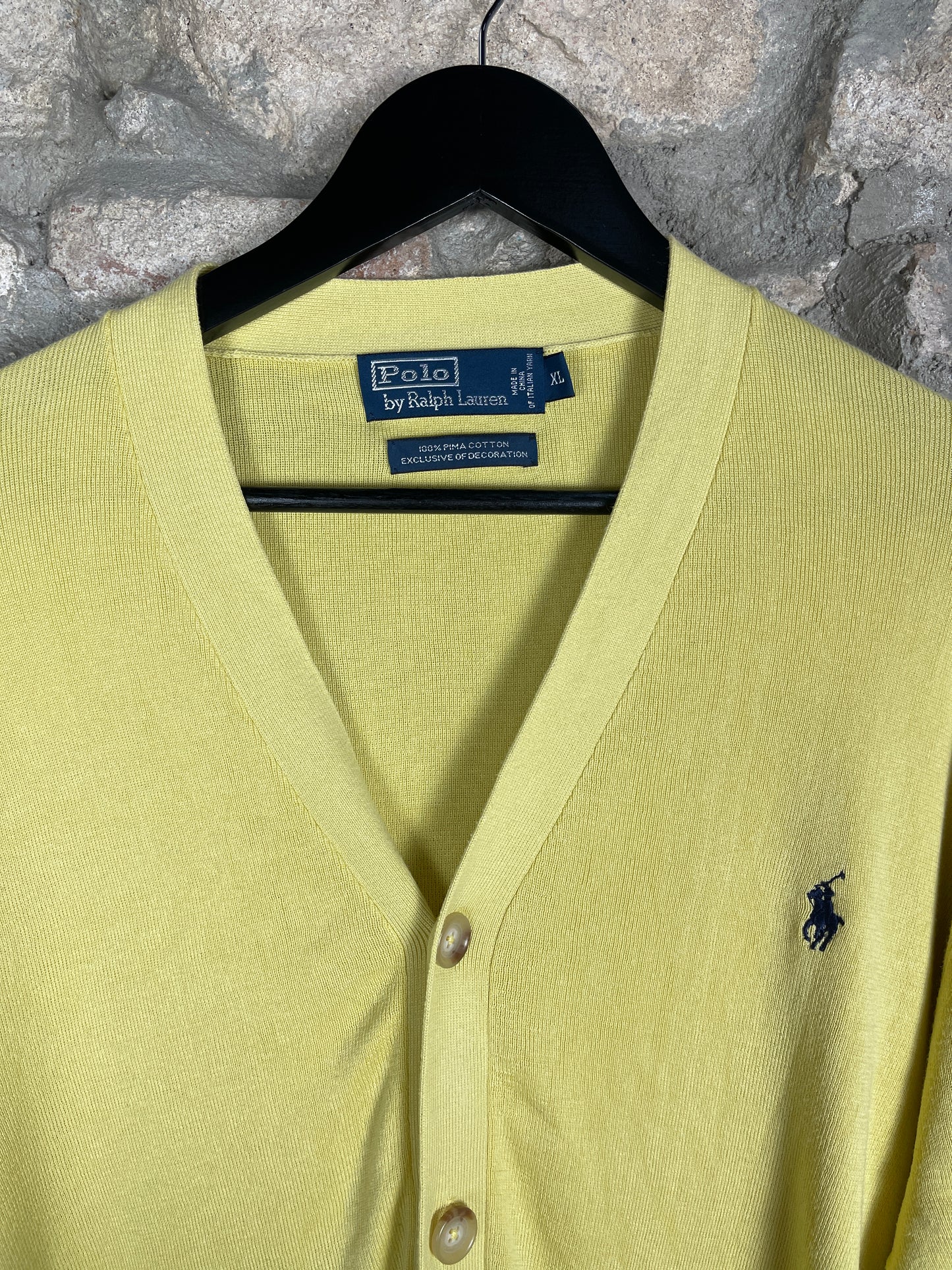 Vintage Polo Ralph Lauren Cardigan Yellow XL