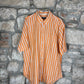 Vintage Burberry Short Sleeve Shirt Orange White XL