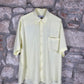 Vintage Burberry Silk Short Sleeve Shirt Yellow L/XL