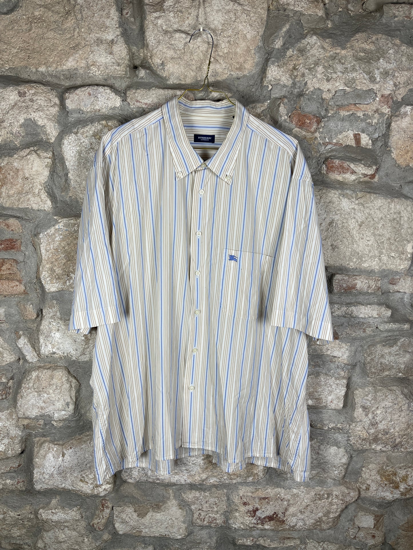 Vintage Burberry Short Sleeve Shirt Beige XXL