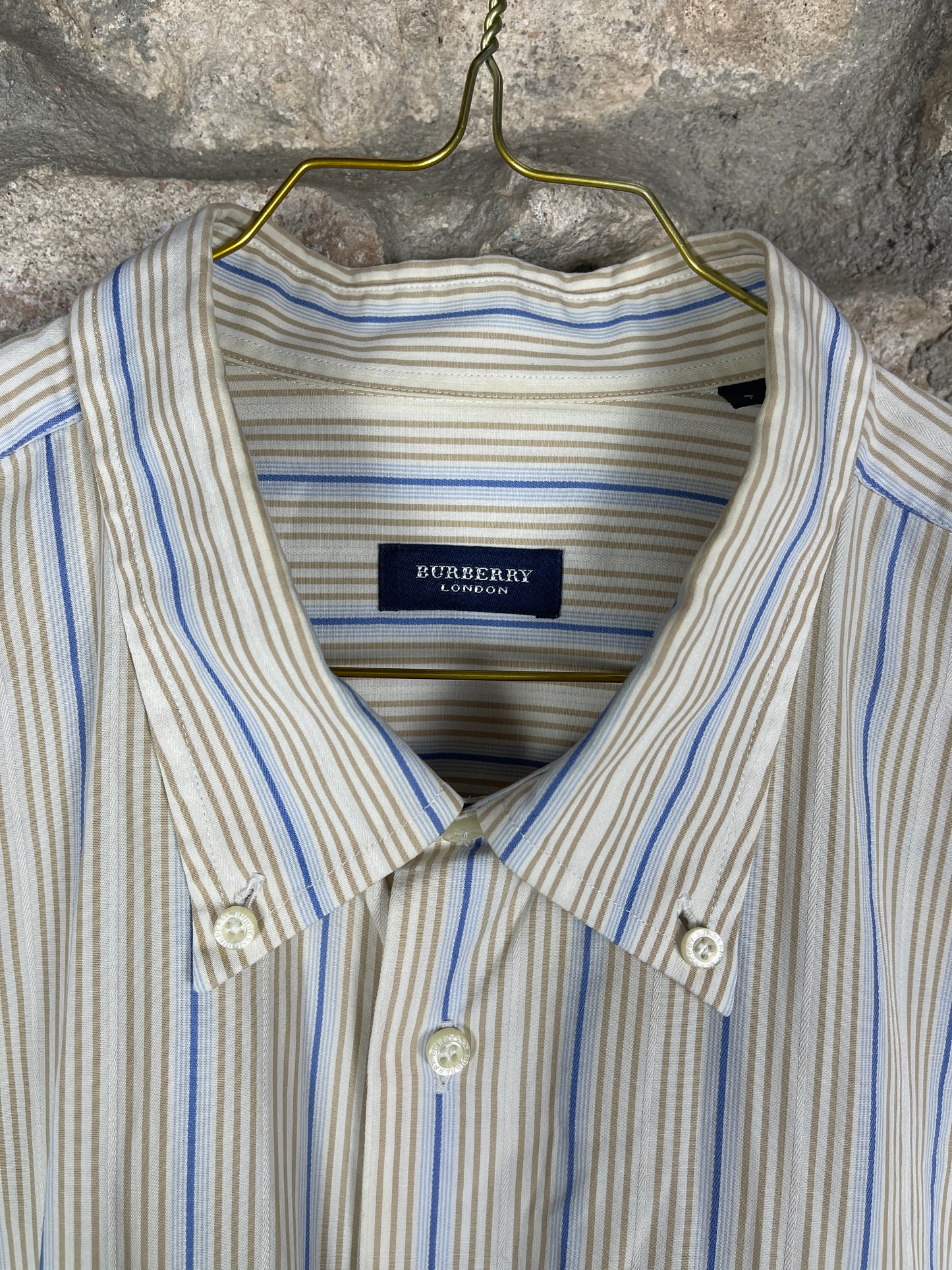 Vintage Burberry Short Sleeve Shirt Beige XXL