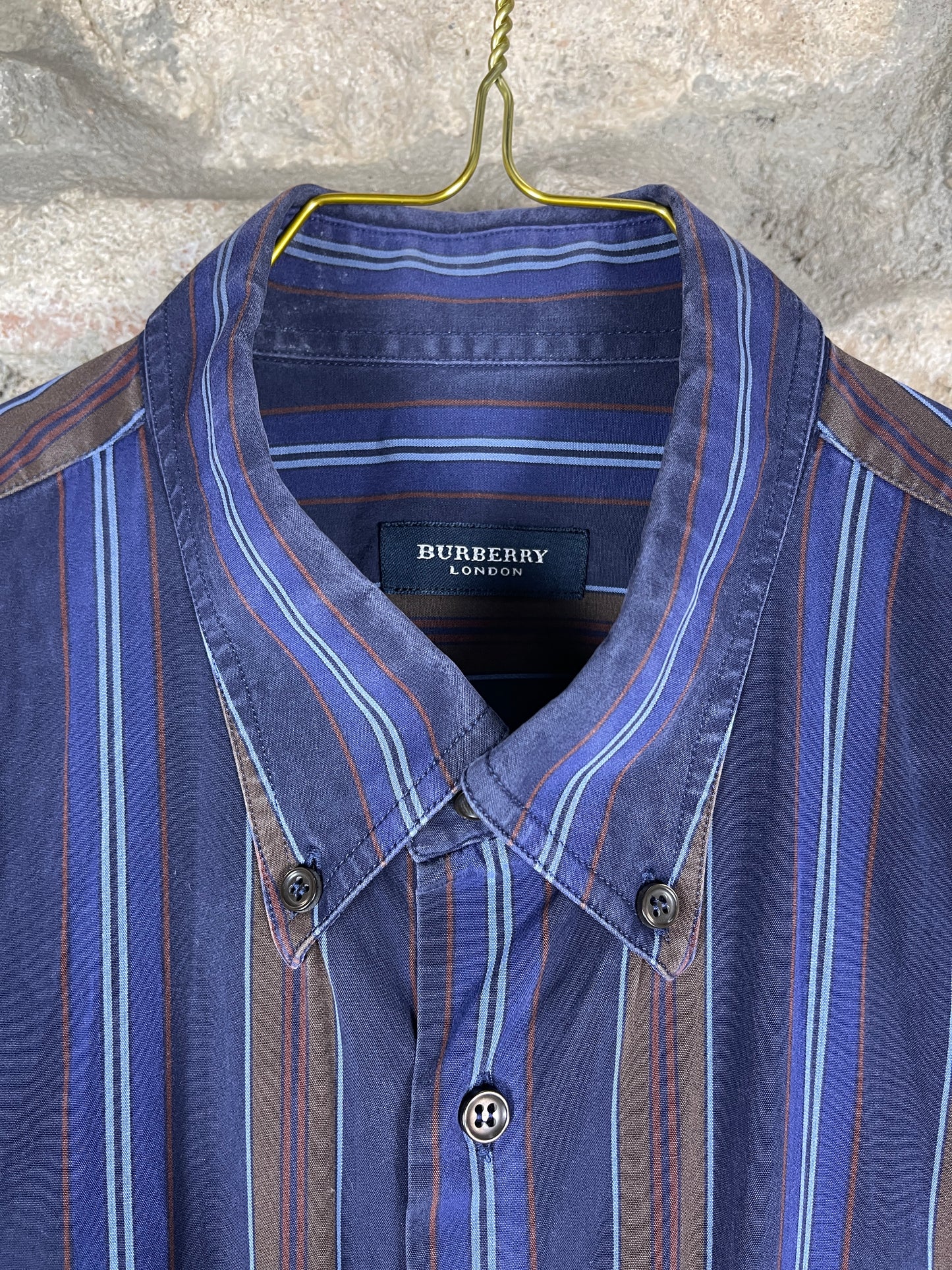 Vintage Burberry Long Sleeve Shirt Blue S/M