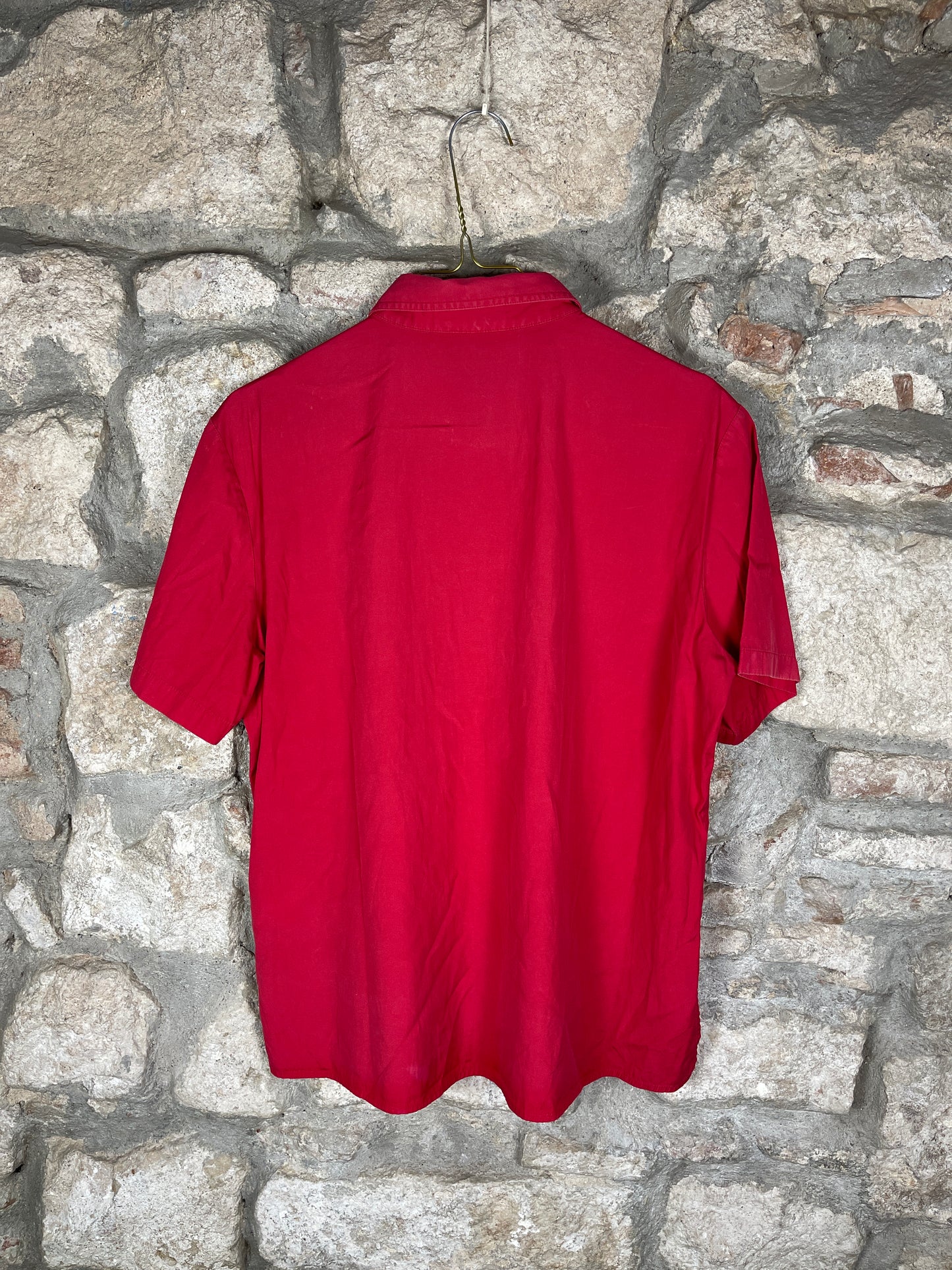 Vintage Burberry Short Sleeve Shirt Red XXL
