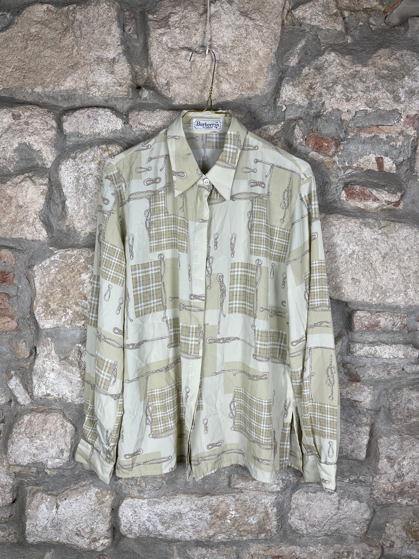 Vintage Burberry Long Sleeve Shirt Beige XXL