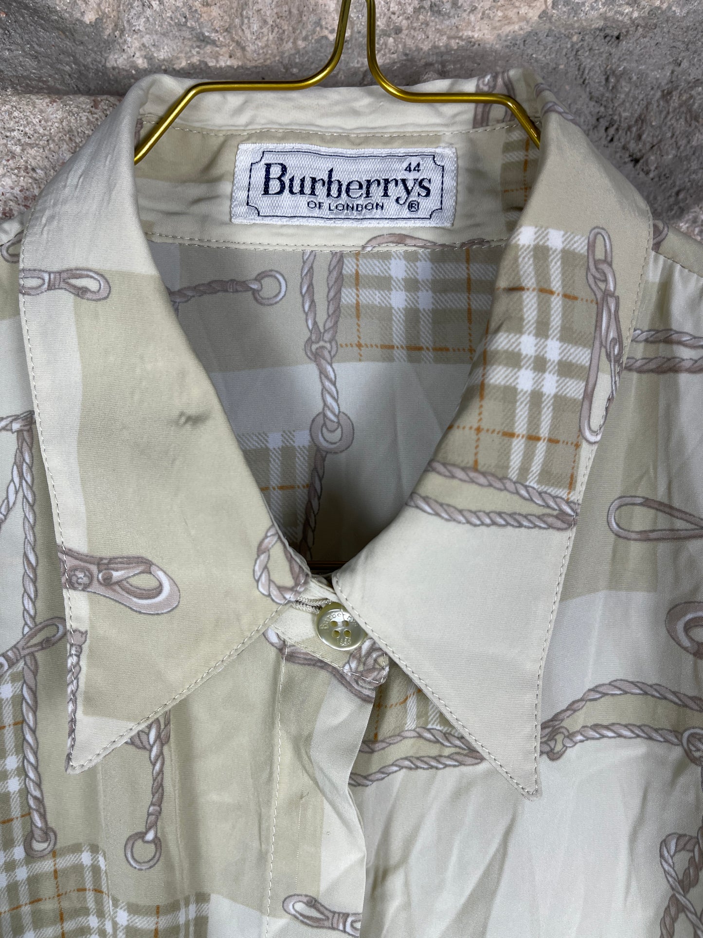 Vintage Burberry Long Sleeve Shirt Beige XXL