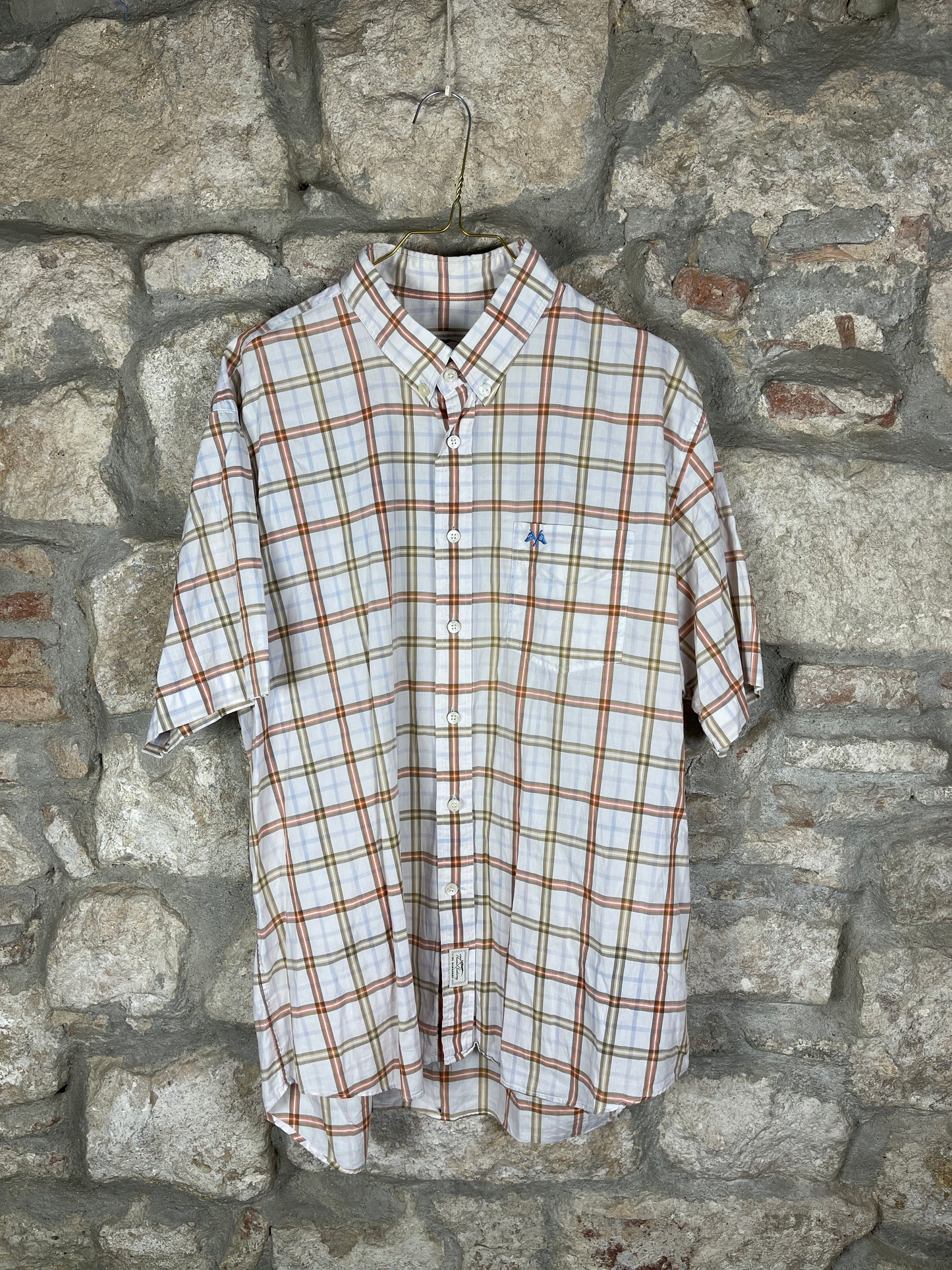 Vintage Thomas Burberry Short Sleeve Shirt Beige XXL