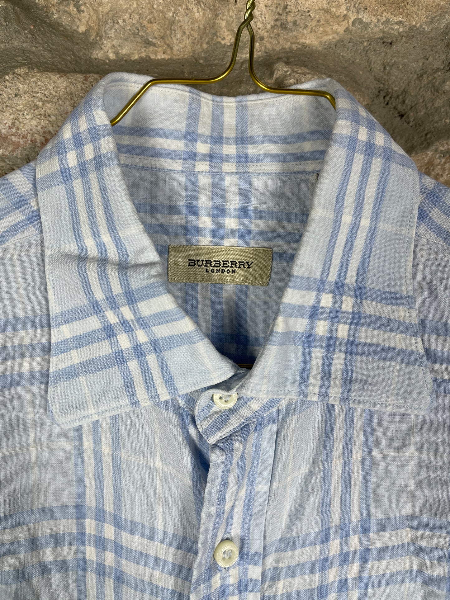 Vintage Burberry Long Sleeve Shirt Blue L