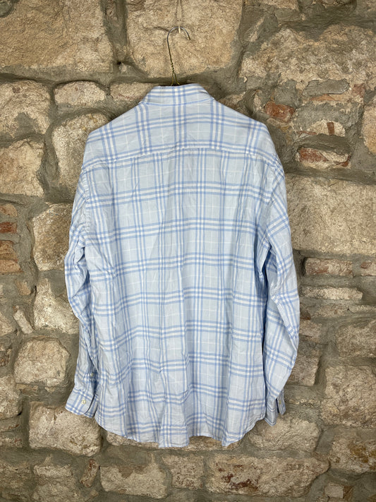 Vintage Burberry Long Sleeve Shirt Blue L
