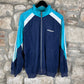 Vintage Adidas Velur Zip Sweatshirt Blue XL
