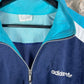 Vintage Adidas Velur Zip Sweatshirt Blue XL