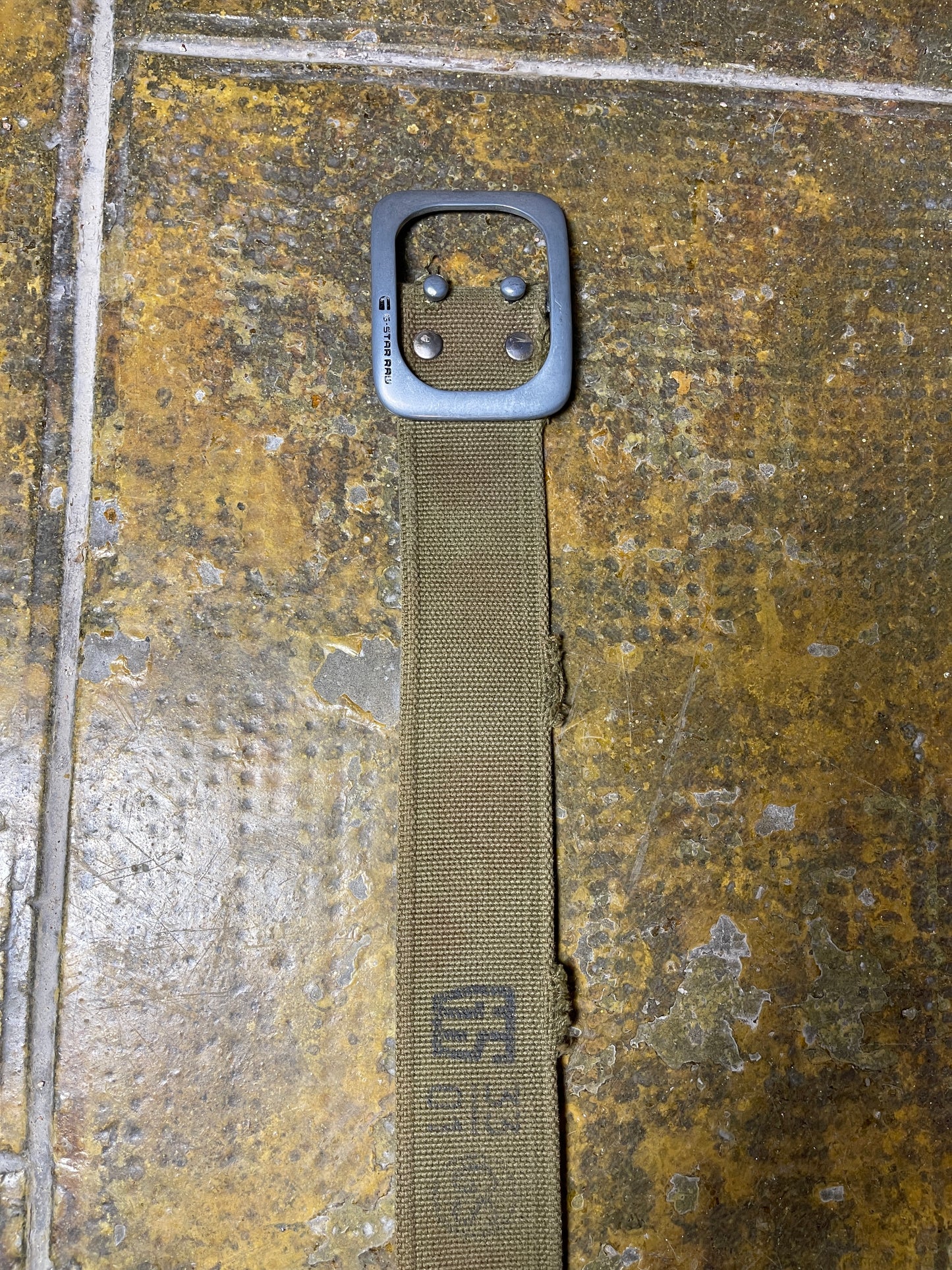 G-Star Army Cotton Leather Belt Khaki Brown 2000s