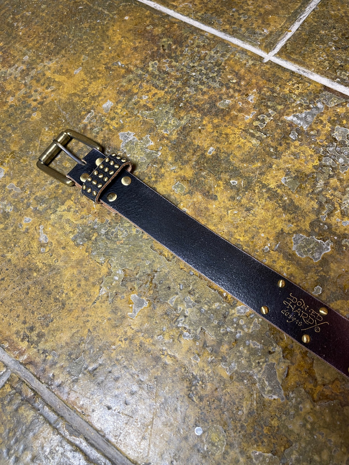 ED Hardy Leather Belt 2000s Y2k Brown Beige