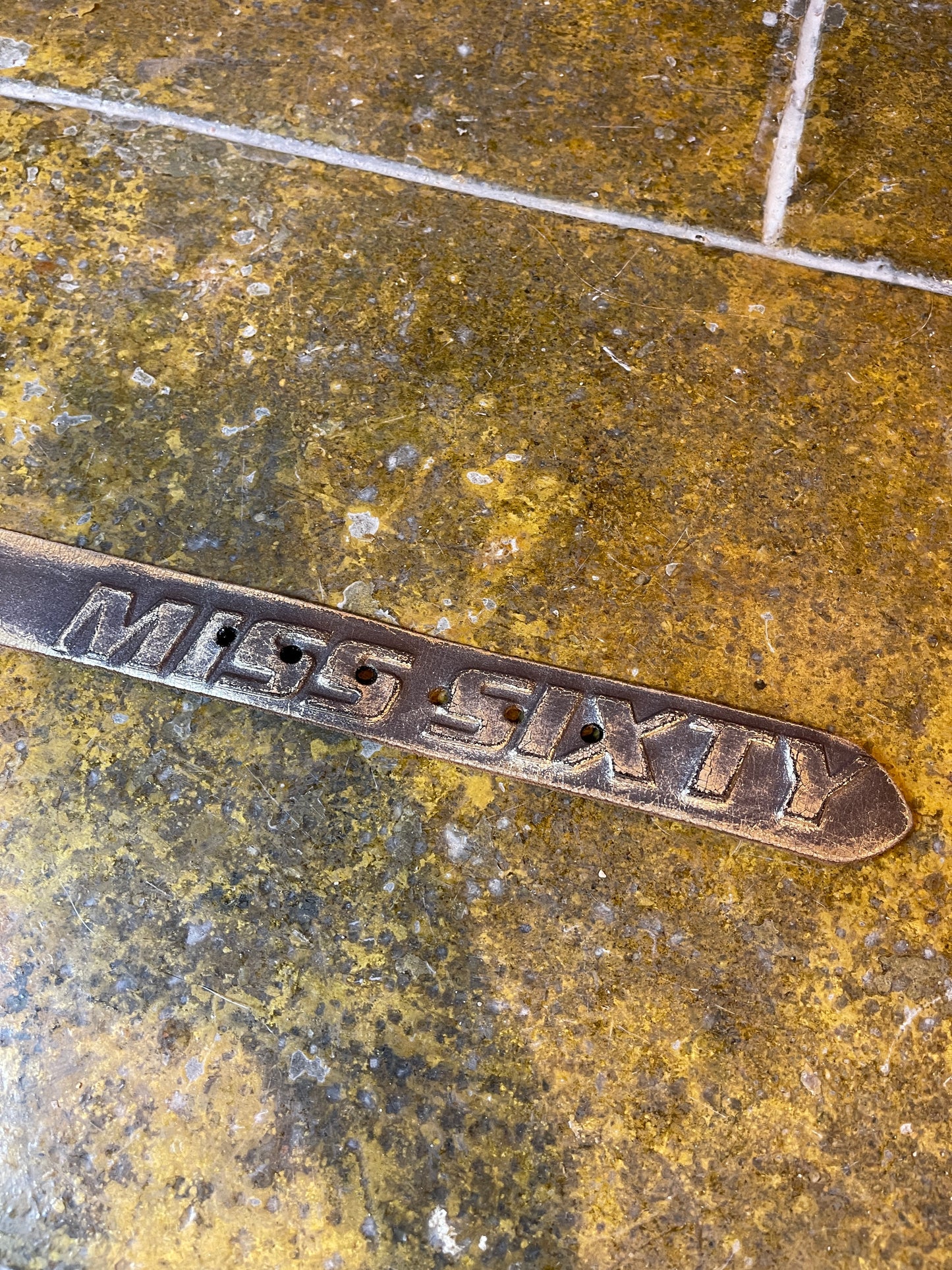 Miss Sixty Leather Belt Brown Shiny Gold 2000s Y2k