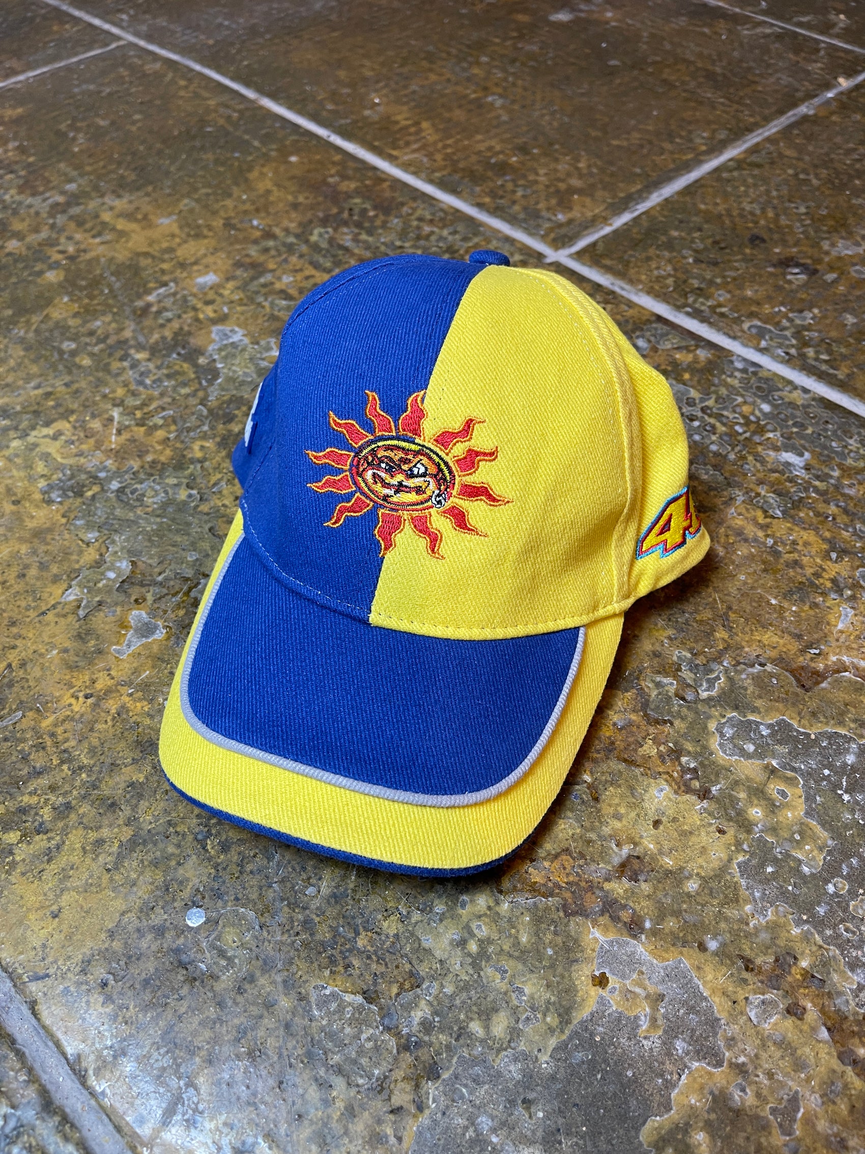 Valentino Rossi Baseball Cap 2000s Y2k Blue Yellow