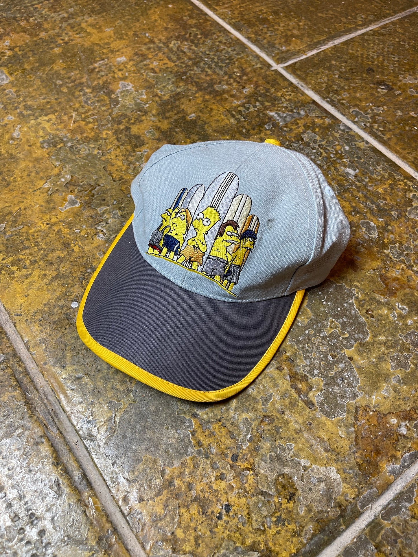 Vintage Simpsons Cap Gray Bart Nelson Deadstock 2002