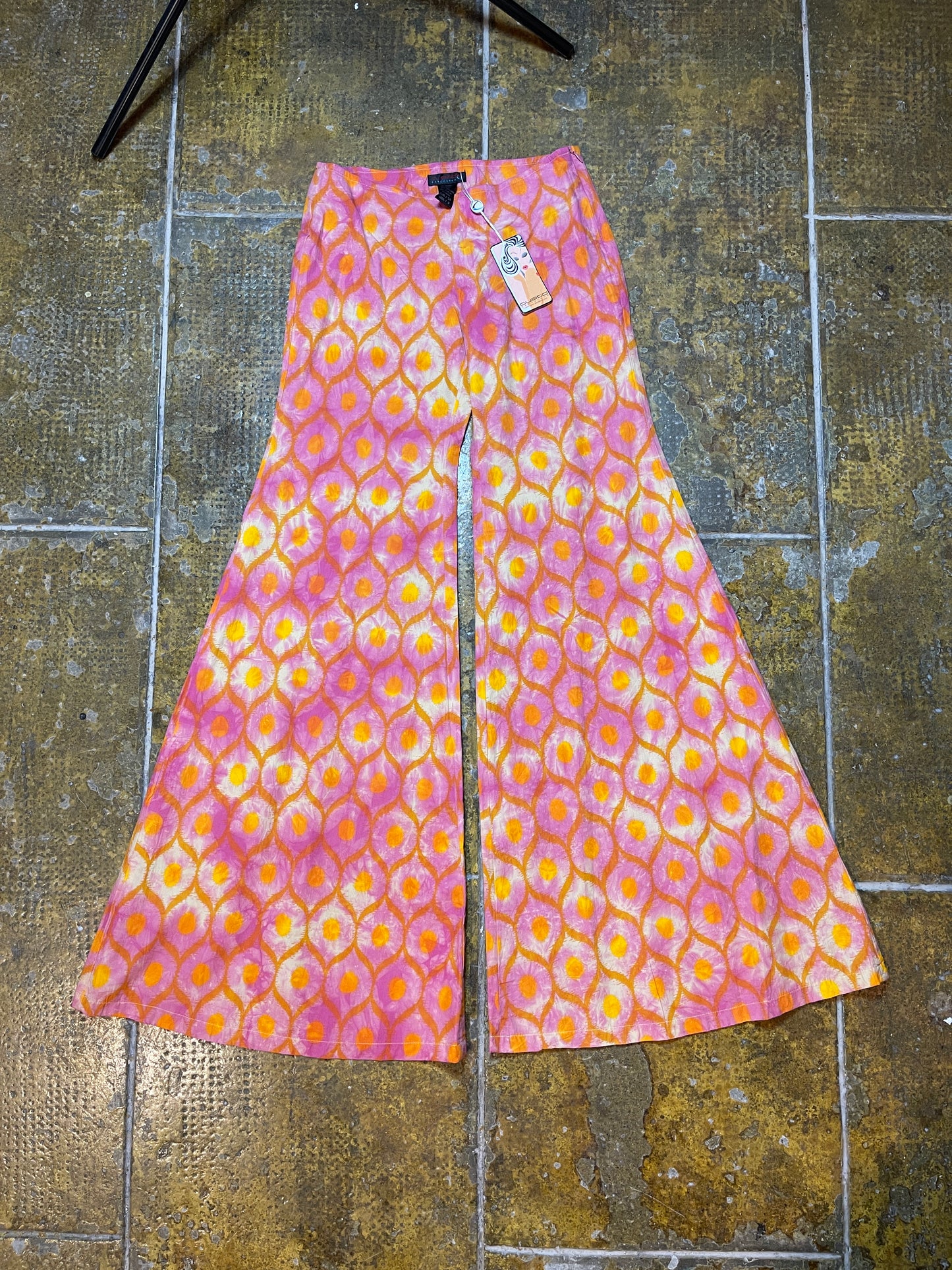 Custo BarcelonaLow Waist Flared Pants Orange Pink 2000s Y2k Deadstock