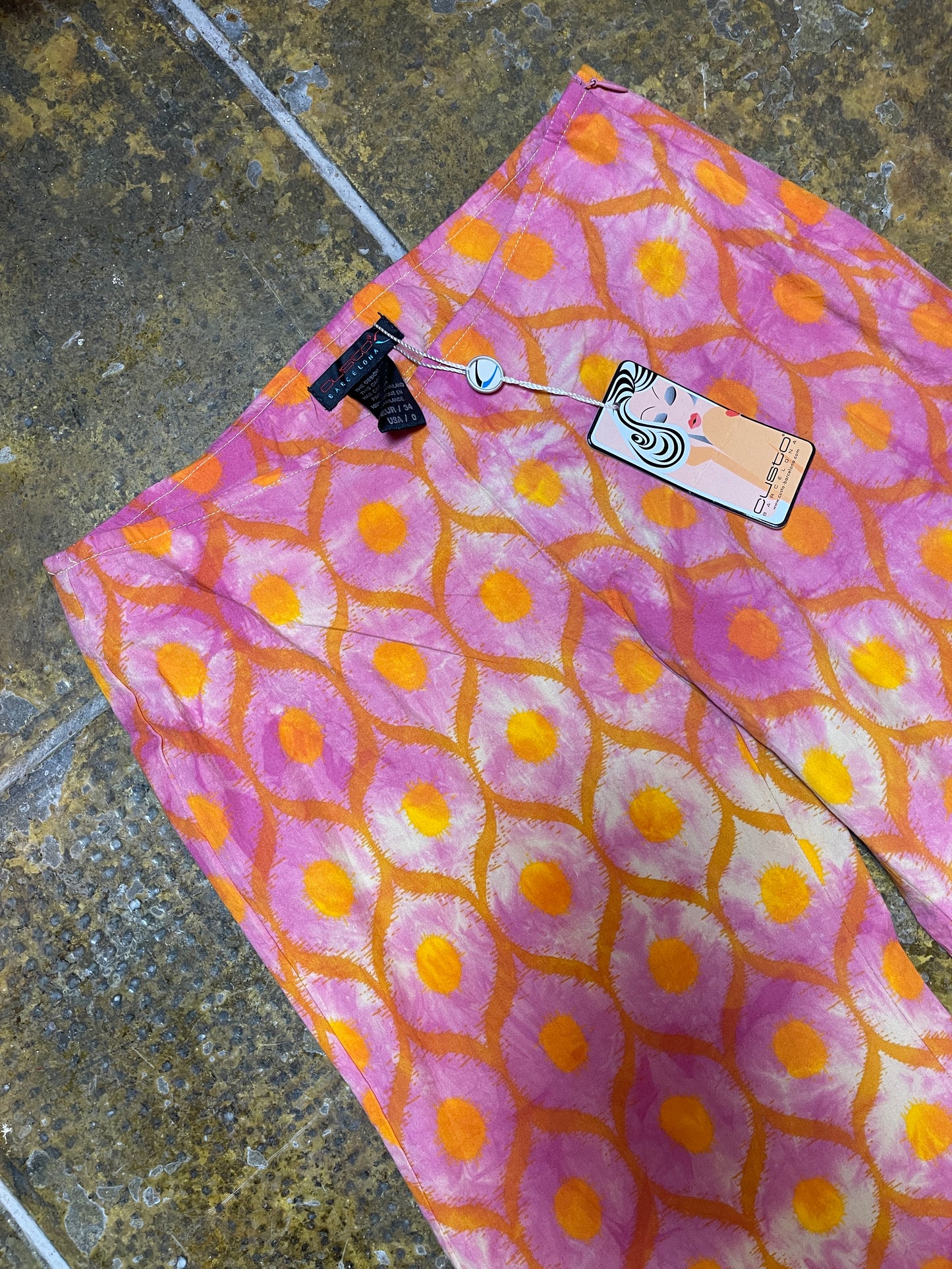 Custo BarcelonaLow Waist Flared Pants Orange Pink 2000s Y2k Deadstock