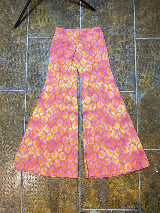 Custo BarcelonaLow Waist Flared Pants Orange Pink 2000s Y2k Deadstock