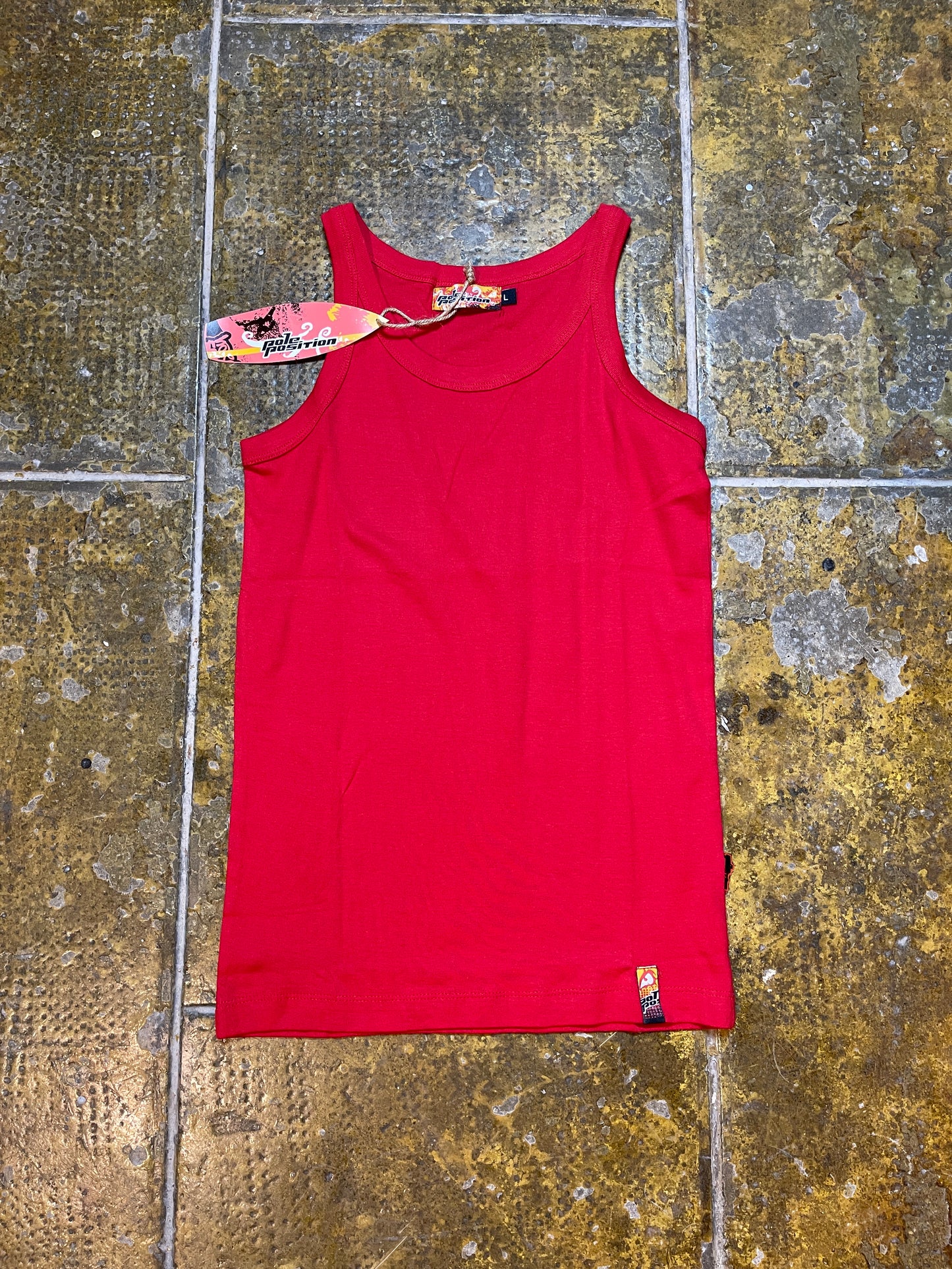 Pole Position Sleeveless Top Red 2000s y2k Deadstock - L
