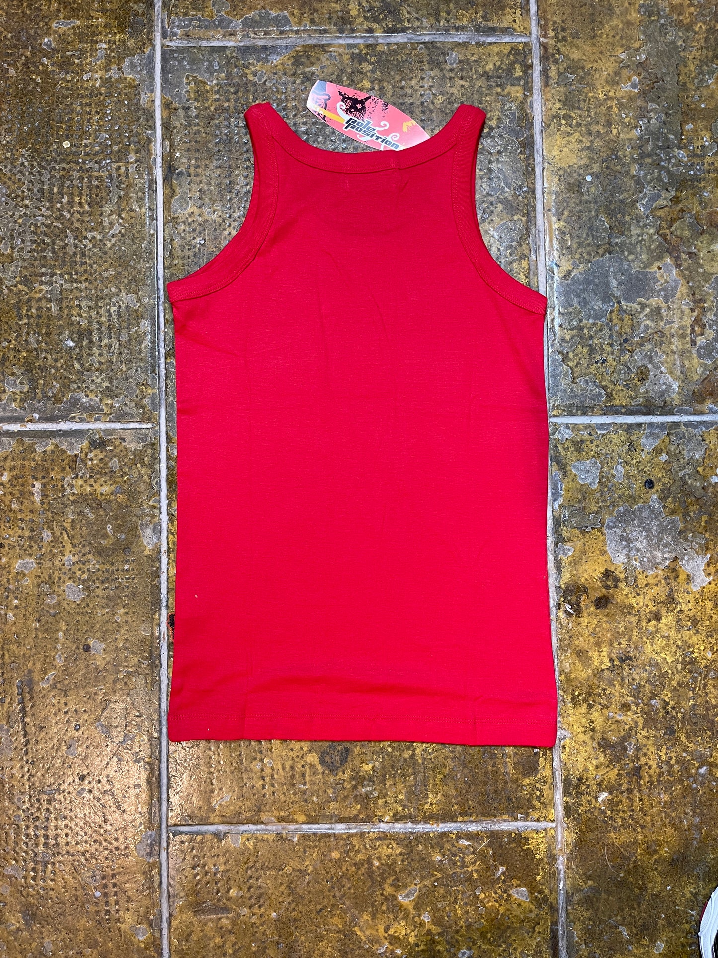 Pole Position Sleeveless Top Red 2000s y2k Deadstock - L