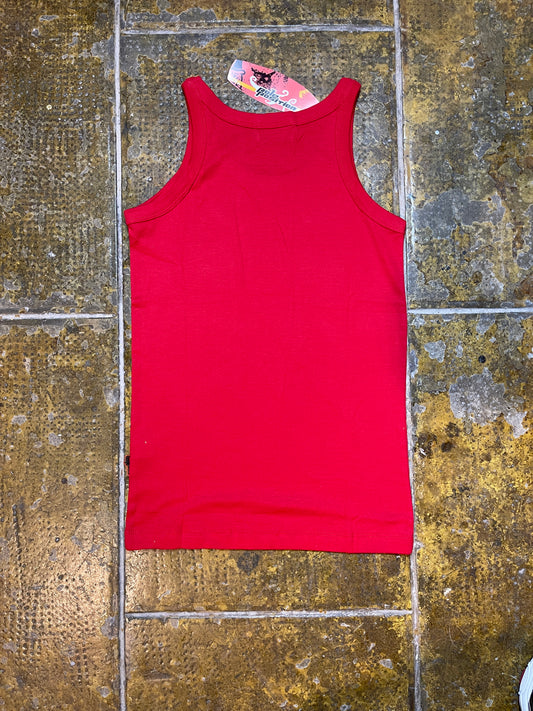 Pole Position Sleeveless Top Red 2000s y2k Deadstock - L