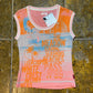 Lee Cooper Sleeveless Top Orange Multicolor 2000s y2k - L