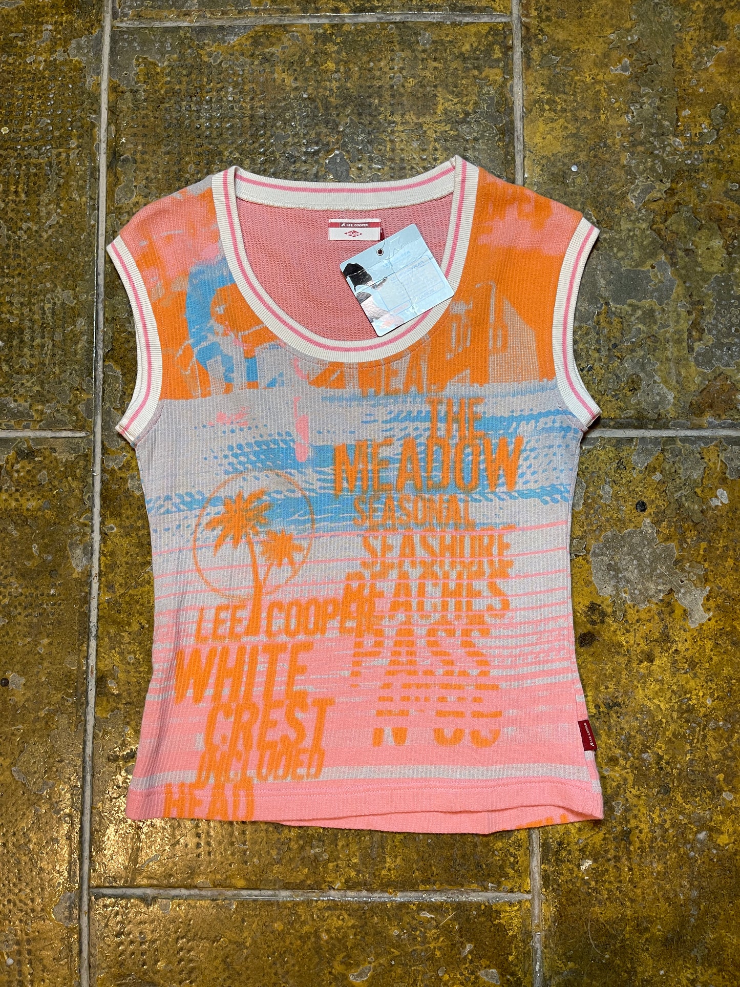 Lee Cooper Sleeveless Top Orange Multicolor 2000s y2k - L