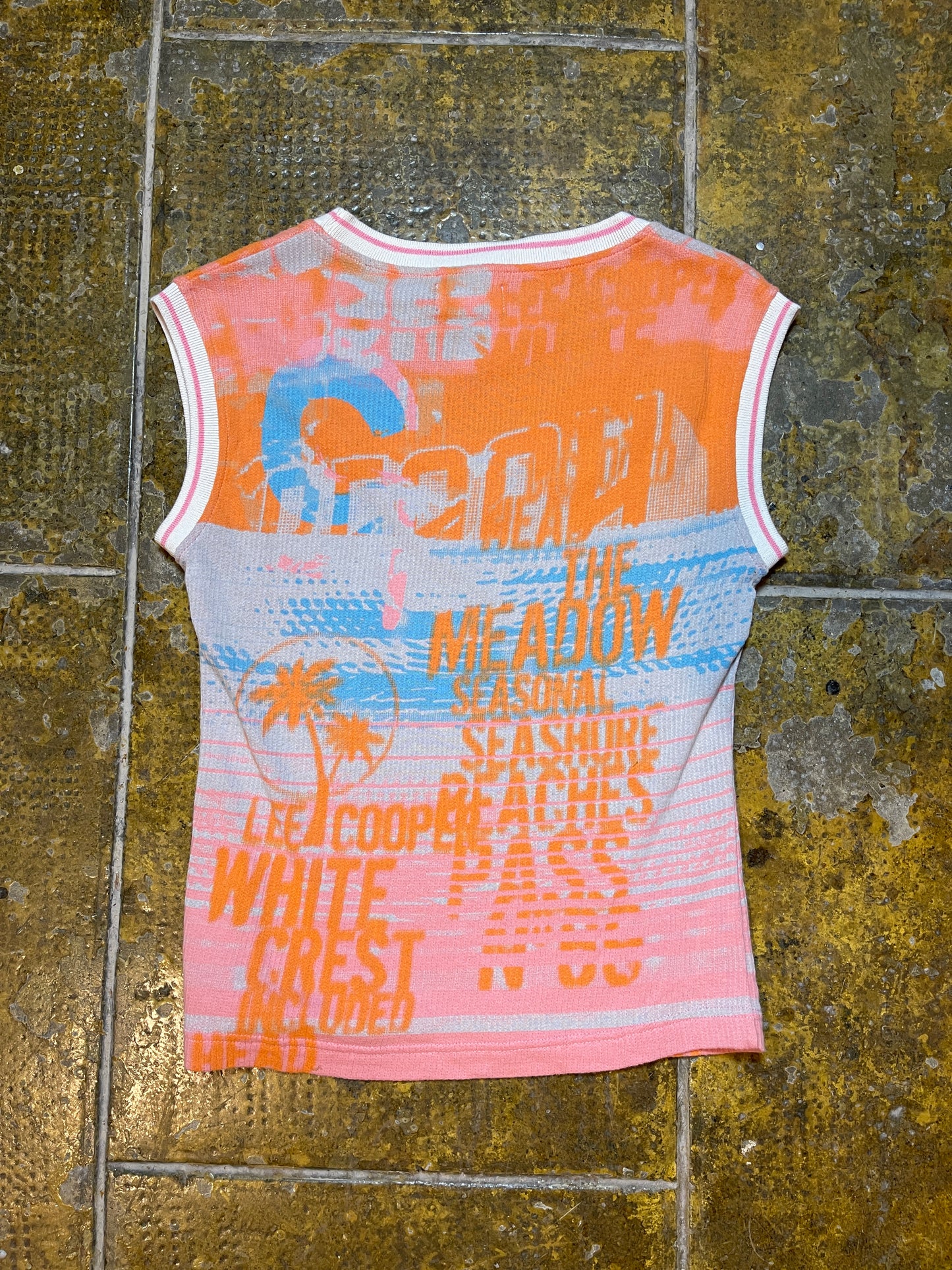 Lee Cooper Sleeveless Top Orange Multicolor 2000s y2k - L