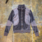 Fly Up Zip Through Velour Sweatshirt Brown 2000s y2k - XS