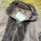Fly Up Zip Through Velour Sweatshirt Brown 2000s y2k - XS
