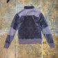 Fly Up Zip Through Velour Sweatshirt Brown 2000s y2k - XS