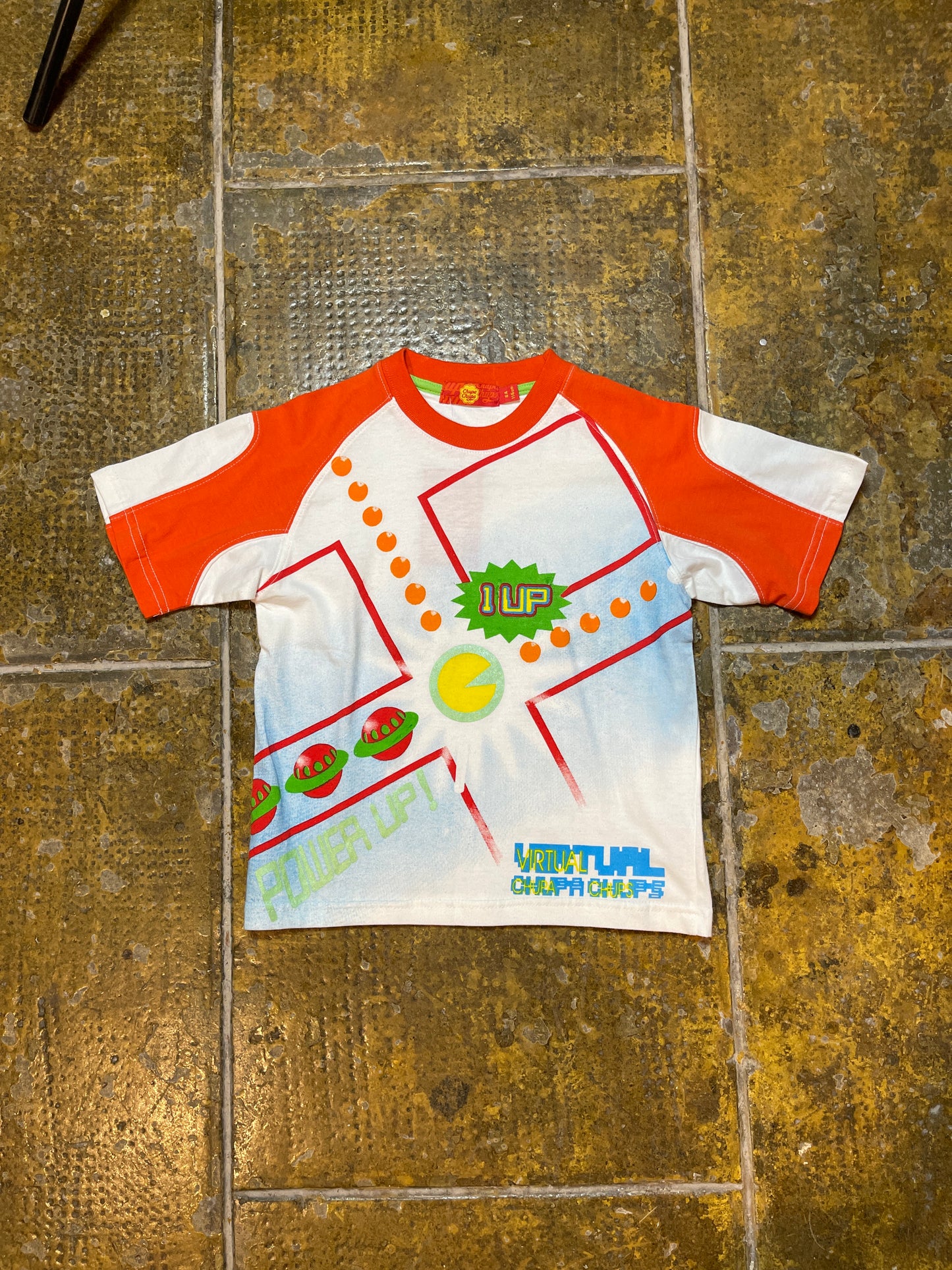 Chupa Chups Short Sleeve Baby Top White Orange - XS