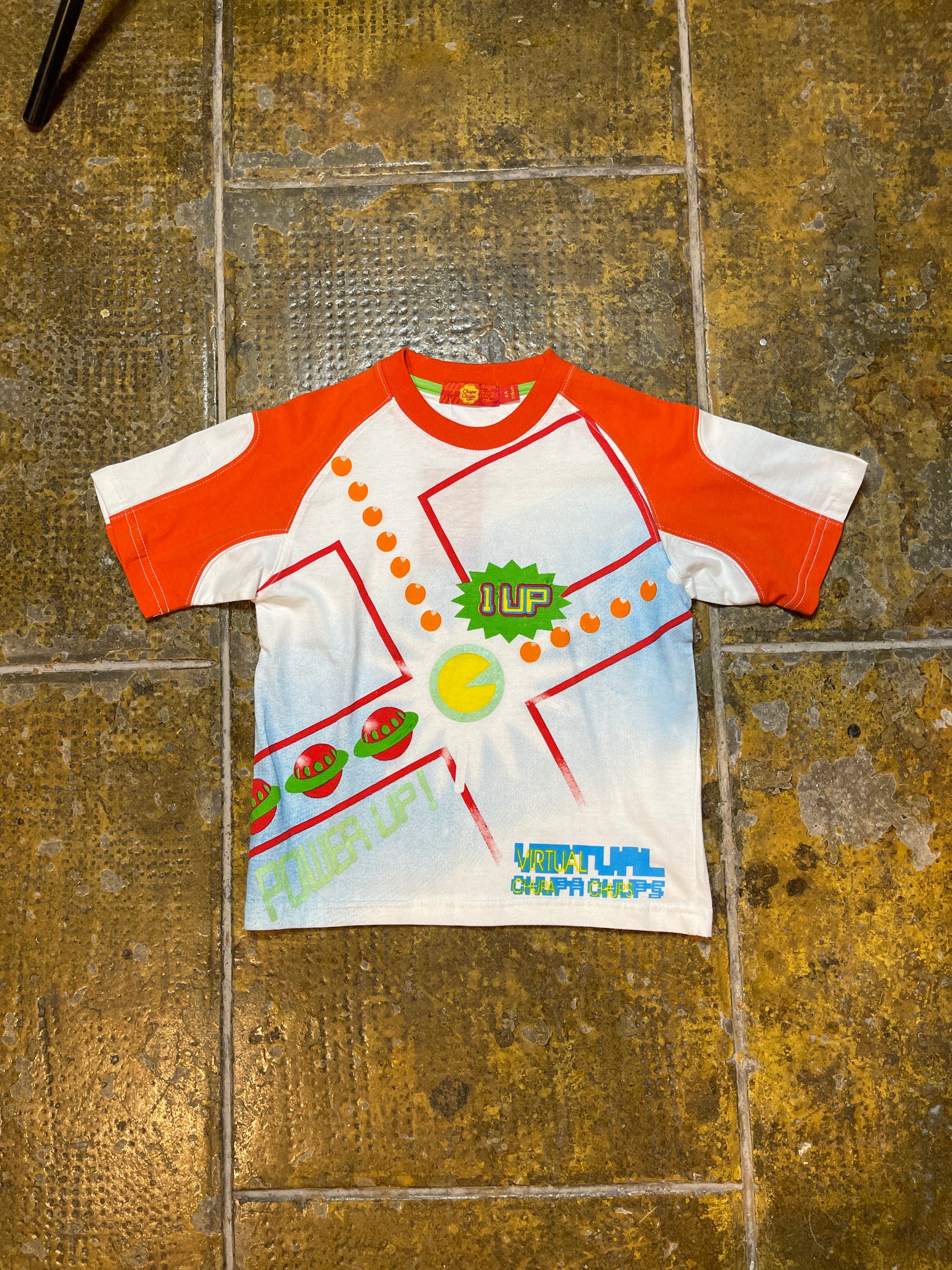 Chupa Chups Short Sleeve Baby Top White Orange - XS