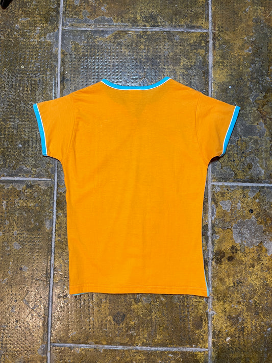Toboggan Short Sleeve Top Baby Tee Orange Multicolor - XS/S