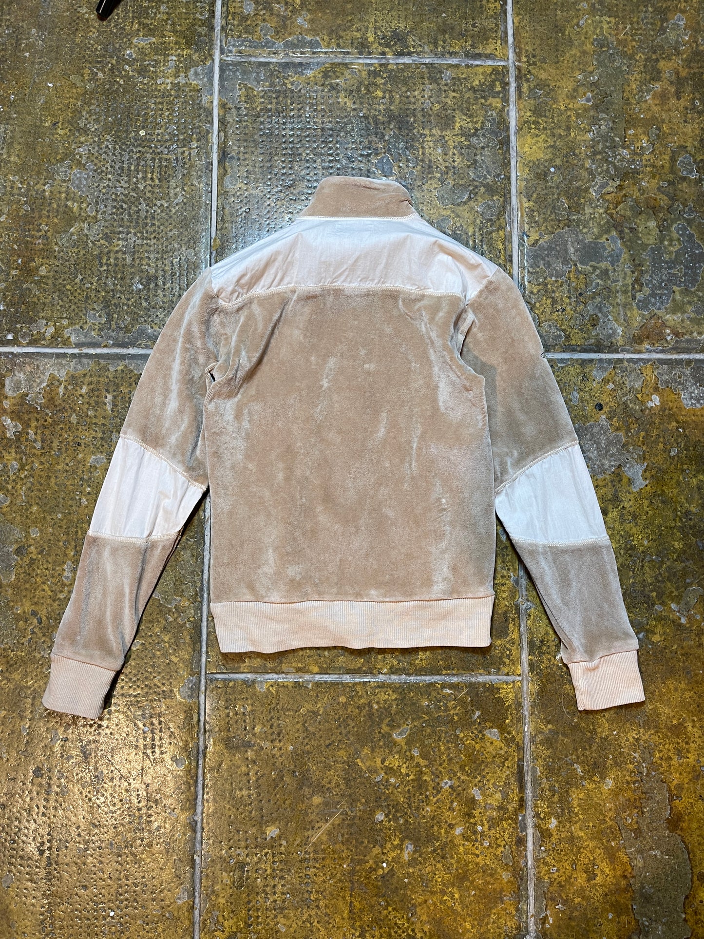 Fly Up Zip Through Sweatshirt Beige 2000s y2k - XS