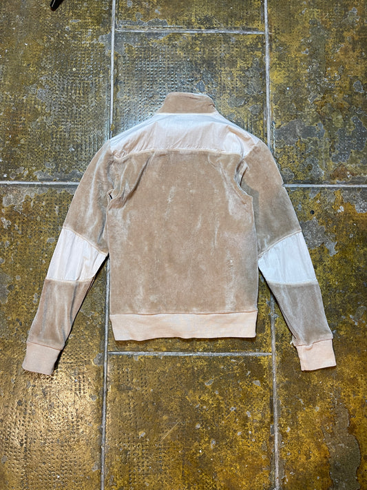 Fly Up Zip Through Sweatshirt Beige 2000s y2k - XS