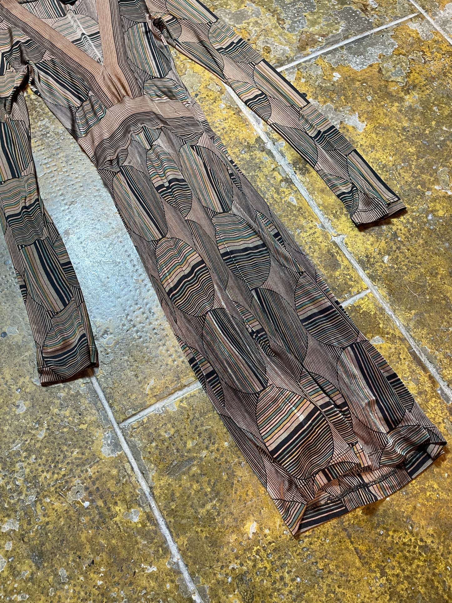 Custo Barcelona Long Sleeve Dress Brown Bronze 2000s y2k - S
