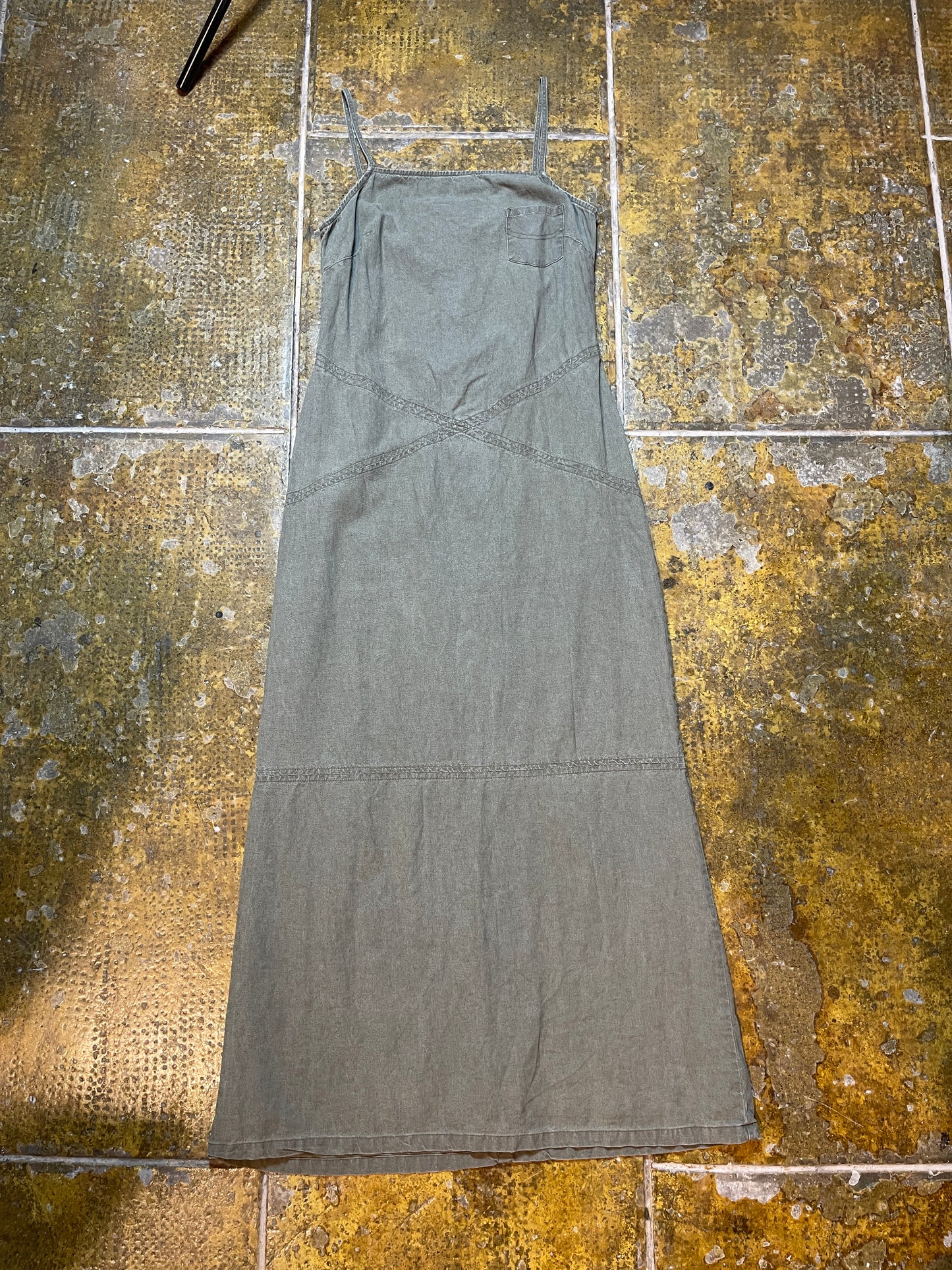 Etam Sleeveless Dress Khaki Gray 2000s y2k - S