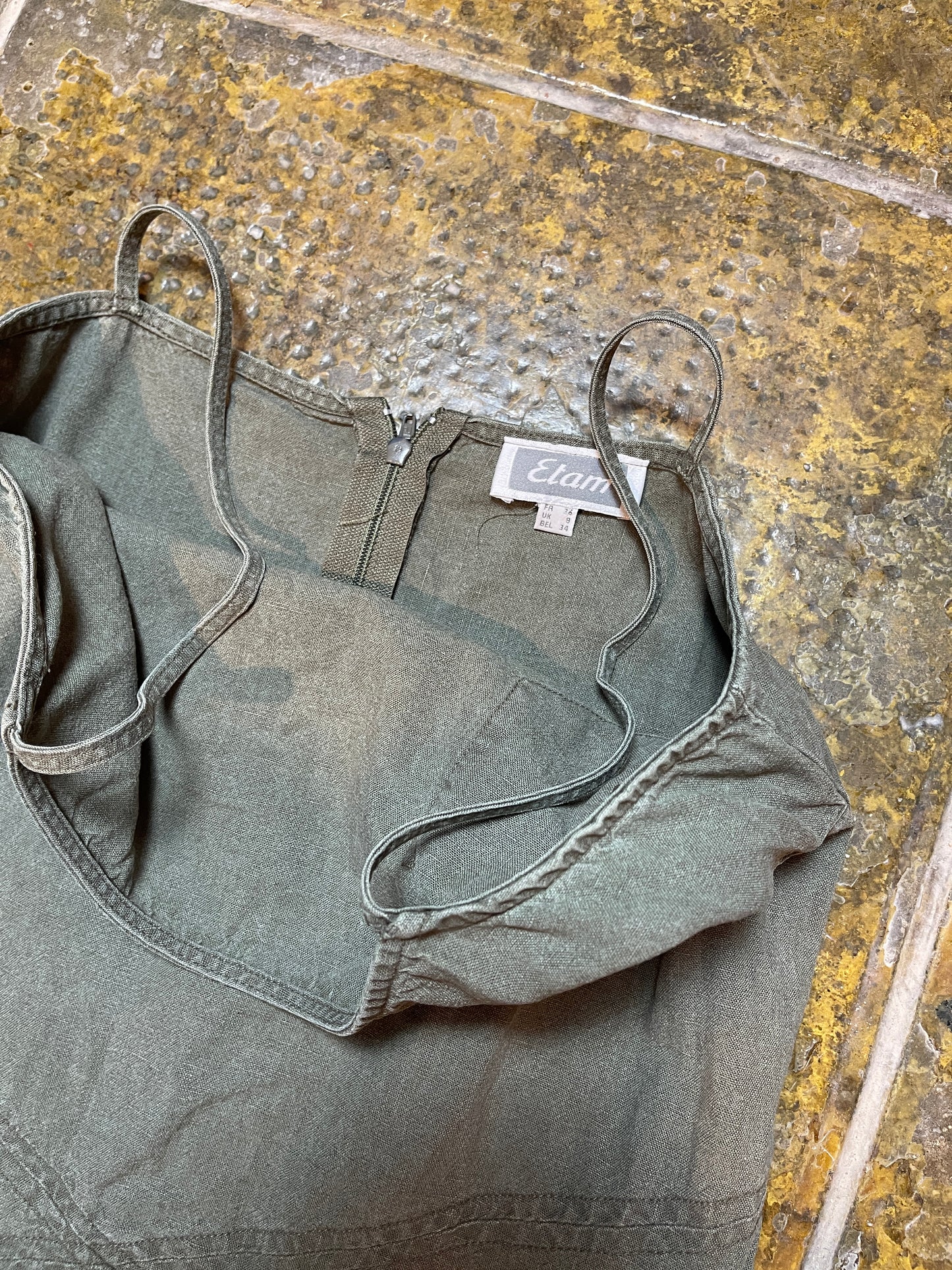 Etam Sleeveless Dress Khaki Gray 2000s y2k - S