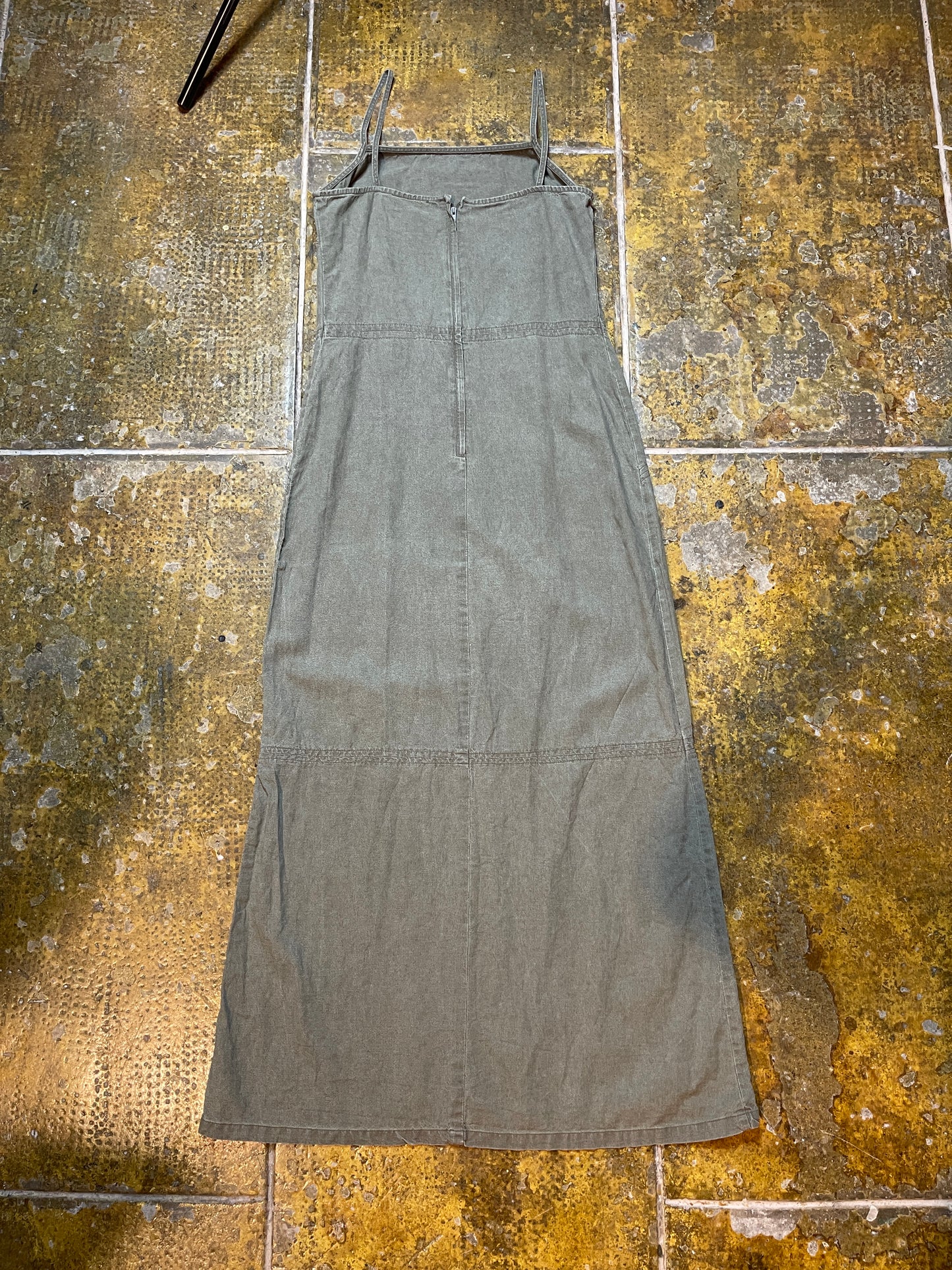 Etam Sleeveless Dress Khaki Gray 2000s y2k - S