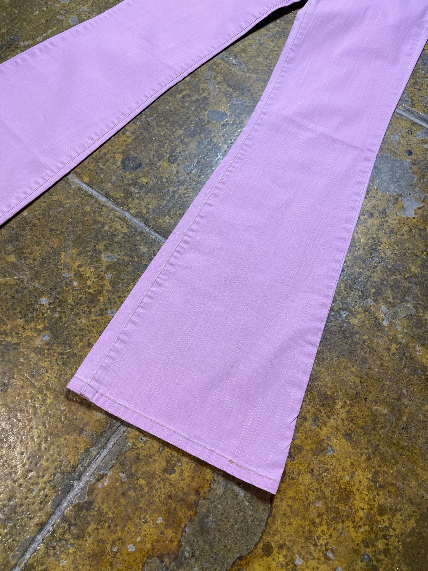 Zolder Jeans Low Waist Flared Denim Pants Pink 2000s y2k Deadstock - XS